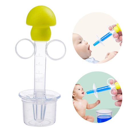 Anti-choke Feeder With Measuring Cup Baby Pacifier Type Silicone Suction Ball Syringe Medicine Feeder