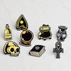 Personality Fashion Heart-shaped Crystal Ball Medicine POISON Medicine Bottle Hourglass Cross Skull Magic Book Enamel Jewelry