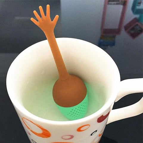 Long Handle Tea Ball Herbal Medicine Spice Filter Tea Bag Silicone Black Tea Infuser Reusable Green Tea Strainer with Drop Tray