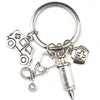 New Fashion Doctor Aid Kit Mini Syringe Thermometer Ambulance Dentist Angel Stethoscope Keychain Medicine Graduate Gift Souvenir