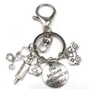 New Fashion Doctor Aid Kit Mini Syringe Thermometer Ambulance Dentist Angel Stethoscope Keychain Medicine Graduate Gift Souvenir