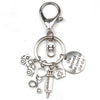 New Fashion Doctor Aid Kit Mini Syringe Thermometer Ambulance Dentist Angel Stethoscope Keychain Medicine Graduate Gift Souvenir