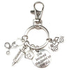 New Fashion Doctor Aid Kit Mini Syringe Thermometer Ambulance Dentist Angel Stethoscope Keychain Medicine Graduate Gift Souvenir