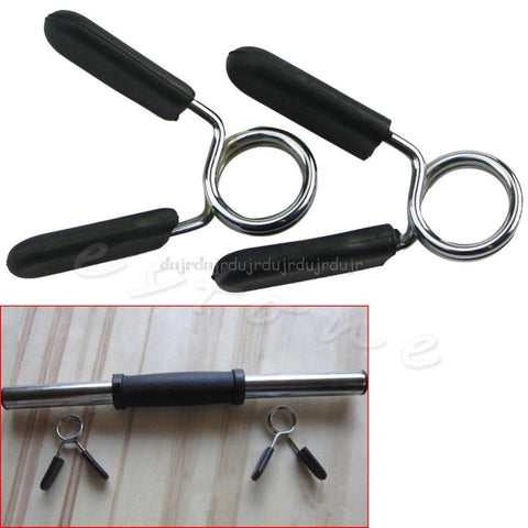 1Pair 25mm Gym Weight Bar Dumbbell Lock Standard Barbell Spring Collar Clamp Clips N06 dropship