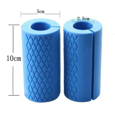 1 Pair Anti-slip Protect Pad Thick Barbell Dumbbell Grips Silicone Bar Handles Pull Up Weightlifting Fat Grip For Body Building