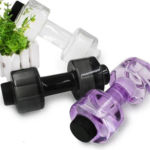 Unisex Sports Water Bottles 550ml Leakproof Portable Unbreakable Sports Plastic Bottle Shaker PET Fitness Dumbbell 1Pcs