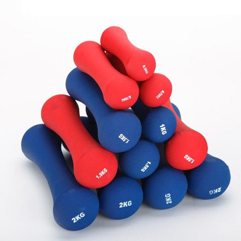 2* 0.75kg / Pcs Bone-shaped Matte Dumbbell Plastic Soak Dumbbell Fitness Dumbbell Dedicated To Female Weight Loss