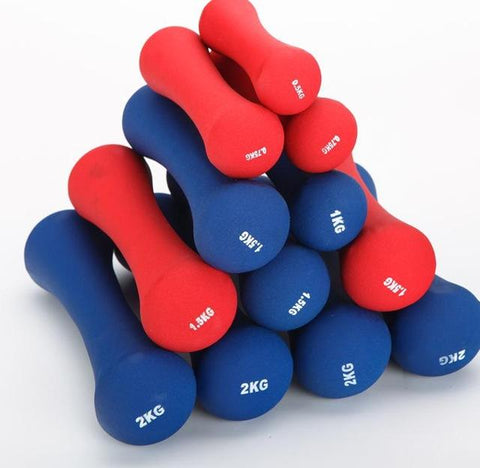 2* 0.75kg / Pcs Bone-shaped Matte Dumbbell Plastic Soak Dumbbell Fitness Dumbbell Dedicated To Female Weight Loss