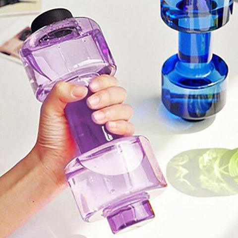 550ml  dumbbell cup weight fitness equipment portable leakproof plastic unbreakable pet shaker for men women arms gym training