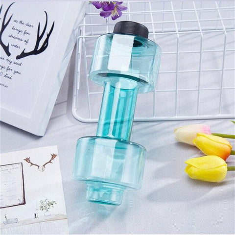550ml  dumbbell cup weight fitness equipment portable leakproof plastic unbreakable pet shaker for men women arms gym training
