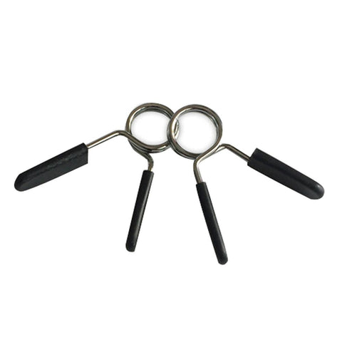 2Pcs high quality Solid steel 25mm Barbell Gym Weight Bar Dumbbell Lock Clamp Spring Collar Clips comfortable Rubber Grip Handle