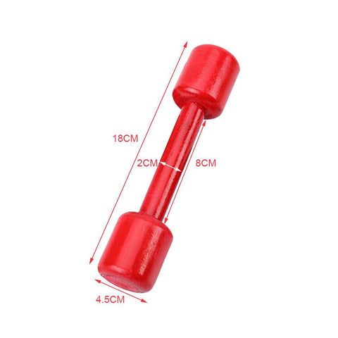 2PCS Red Wooden Dumbbells Fitness Sports Exercise Equipment Durable Exercising Eye And Arm Coordination For Kids