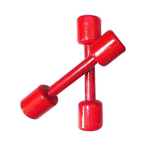 2PCS Red Wooden Dumbbells Fitness Sports Exercise Equipment Durable Exercising Eye And Arm Coordination For Kids