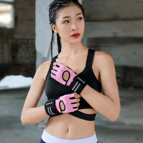Spot Weight Lifting Fitness Gloves Breathable Anti-skid Wrist Protection Exercise Dumbbells Half Finger Sports Gloves Summer Thi