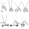 Fitness Muscle Man Weight lifting Necklace Creative Strong Is Beautiful Gym Barbell Dumbbells Kettlebell Pendant Necklaces GIFT