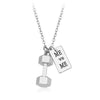 Fitness Muscle Man Weight lifting Necklace Creative Strong Is Beautiful Gym Barbell Dumbbells Kettlebell Pendant Necklaces GIFT