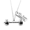Fitness Muscle Man Weight lifting Necklace Creative Strong Is Beautiful Gym Barbell Dumbbells Kettlebell Pendant Necklaces GIFT