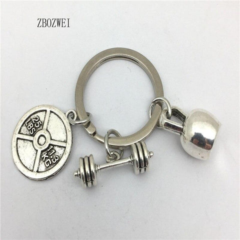 25lbs WEIGHT & barbell &Kettlebell Keychain * Fitness Crossfit Bodybuilding Gym