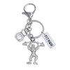 Dynamic Gym Fitness Athlete Kettlebell Pendant Combination FIT MOM Label Keychain