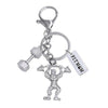 Dynamic Gym Fitness Athlete Kettlebell Pendant Combination FIT MOM Label Keychain