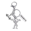 Dynamic Gym Fitness Athlete Kettlebell Pendant Combination FIT MOM Label Keychain