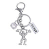 Dynamic Gym Fitness Athlete Kettlebell Pendant Combination FIT MOM Label Keychain