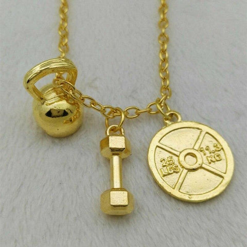 1PCS WEIGHTLIFTING NECKLACE - Dumbbell Charm Pendant Kettlebell Crossfit Jewelry Gym