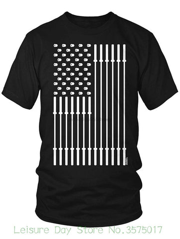 2019 New Pure Cotton Short Sleeves Hip Hop Fashion Mens T-shirt Mens Barbells And Kettlebells Flag T-shirt