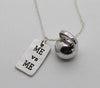 Vintage Silver 25lbs WEIGHT Barbell Fitness Kettlebell Dumbbell STRONG IS Weightlifting Necklace Charms Pendant Necklace
