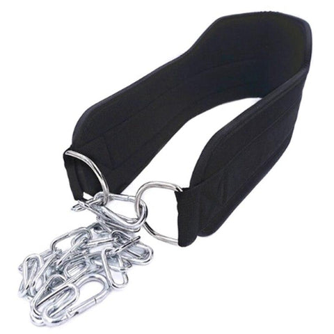 Gym Weight Lifting Belt with Chain for Pull Up Chin Up Kettlebell Barbell Fitness Bodybuilding Gym Barbell Exercise Belt