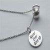Fishhook Kettlebell and Never Ever Give up Pendant Necklace With Link Chain Zinc Alloy Charm Necklaces For Men/Women