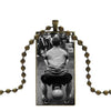 For Women Gifts Boy Glass Pendant Necklace Handmade Half Pendant Rectangle Necklace Gym Fitness Crossfit Training Kettlebells