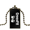 For Women Gifts Boy Glass Pendant Necklace Handmade Half Pendant Rectangle Necklace Gym Fitness Crossfit Training Kettlebells