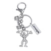 Strong Bodybuilder Men's Key Ring Gym Kettlebell Barbell Keychain Gift