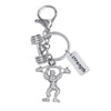 Strong Bodybuilder Men's Key Ring Gym Kettlebell Barbell Keychain Gift