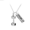 Fitness Gym Dumbbell Pendant Necklace Bodybuilding Necklaces Men Women Sport Kettlebell Barbell Dumbbell Choker Jewelry Gifts