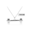 Fitness Gym Dumbbell Pendant Necklace Bodybuilding Necklaces Men Women Sport Kettlebell Barbell Dumbbell Choker Jewelry Gifts
