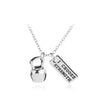 Fitness Gym Dumbbell Pendant Necklace Bodybuilding Necklaces Men Women Sport Kettlebell Barbell Dumbbell Choker Jewelry Gifts