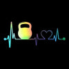 Anycuros Kettlebell Lock Lifeline Heartbeat Applique Car Sticker Car Window Vinyl Car Sticker Motorcycle Car Styling 21.1*7.9cm