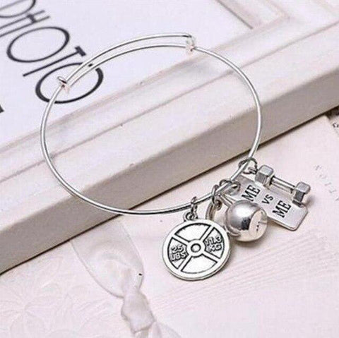 Mixed style 25lbs WEIGHT Barbell Fitness Kettlebell Charms Pendant Steampunk Gothic Bracelets&Bangles Gift