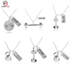 Hot Fitness Gym Dumbbell Pendant Necklace Bodybuilding Necklaces Men Women Sport Kettlebell Barbell Dumbbell Choker Jewelry Gift