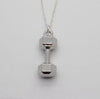 Mixed style Vintage Silver 25lbs WEIGHT Barbell Fitness Kettlebell Dumbbell Charms Weightlifting Fitness Pendant Necklace
