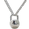 Kettlebell Pendant Necklace Black Stainless Steel Chain Weight Lifting Fitness Hippie Power Necklace Men Workout Jewelry