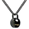 Kettlebell Pendant Necklace Black Stainless Steel Chain Weight Lifting Fitness Hippie Power Necklace Men Workout Jewelry