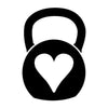 10.3cm*15.1cm Kettlebell Heart Fashion Vinyl Car Sticker Motorcycle Black/Silver S3-5535