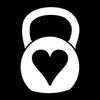 10.3cm*15.1cm Kettlebell Heart Fashion Vinyl Car Sticker Motorcycle Black/Silver S3-5535