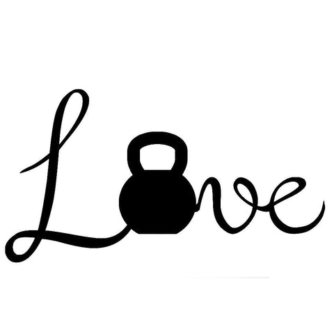 Love Kettlebell Art Vinyl Car Fashion Design Window Decals Funny Car Stickers Waterproof Removable L018