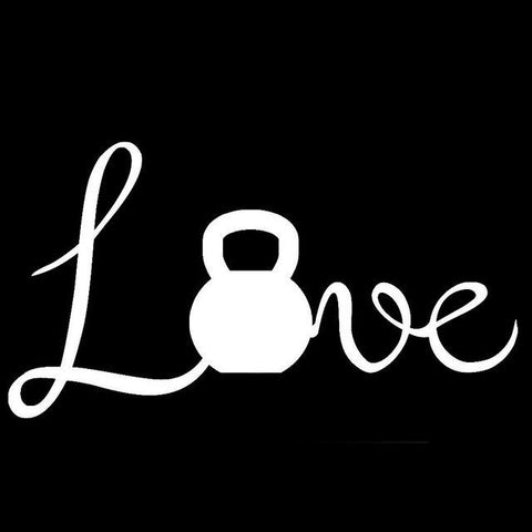 Love Kettlebell Art Vinyl Car Fashion Design Window Decals Funny Car Stickers Waterproof Removable L018