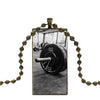 Fashion Glass Cabochon Pendant Necklace With Women Bronze Plated Statement Jewelry For Child Crossfit Kettlebells Logo