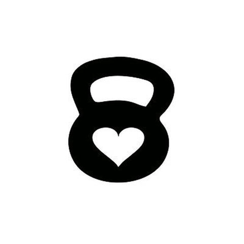 15X12CM LOVE Kettlebell 8 Modeling Lovely Car-styling Car Sticker Vinyl Decal Black/Silver S8-0307